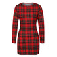 Women's Hip-Hugging Casual Plaid Slim-Fit Long-Sleeve Dress