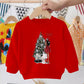 Pull pour enfant imprimé Père Noël, bonhomme de neige, élan