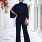 Women's Clothing Stand Collar Jumpsuit With Loose Split Long Sleeves
