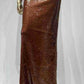 Robe à bretelles marron à paillettes pour banquet dans la rue principale