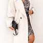 Double-breasted Suit Collar Solid Color Long Woolen Outer