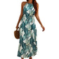 Robe bohème sans manches à col licou, jupe décontractée pour les vacances