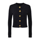 New Round Neck Metal Button Knitted Top Mid-length Dress Set