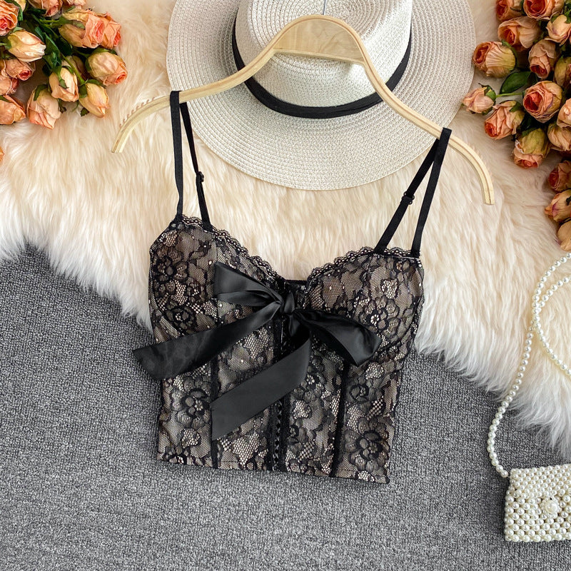 Lace Camisole With Slim Eyelashes And Beautiful Back
