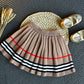 Ensemble jupe plissée rayée en tricot et pull pour fille