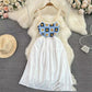 Retro Waist-controlled Slimming A- Line Suspender Midi Dress