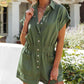 New Solid Color Polo Collar Short-sleeved Single-breasted Jumpsuit