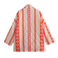 Printed Without Buckle Thin Pocket Cotton Coat Jacket Women