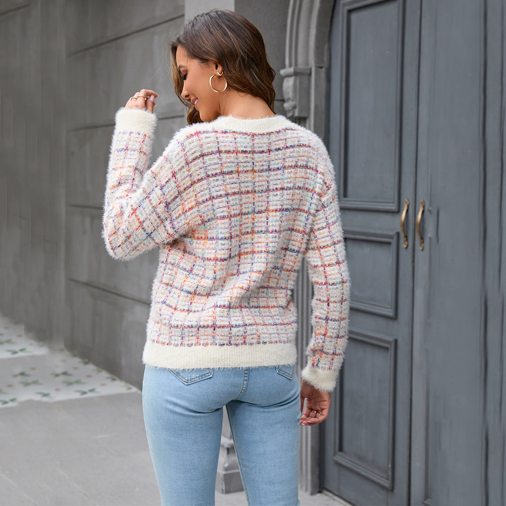 Women's Stitching Fashion Personality All-match Sweater