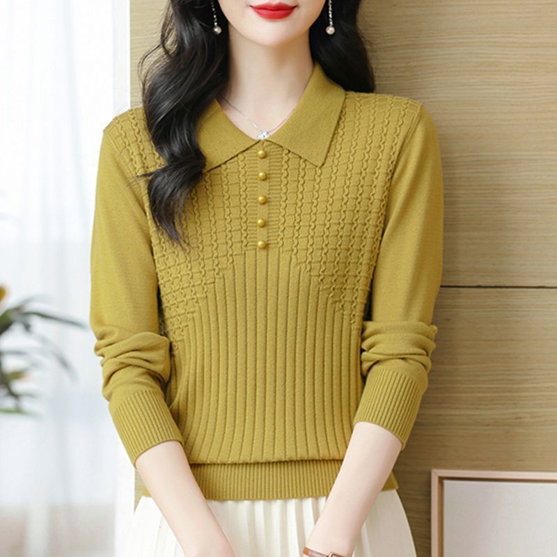 Pull femme en tricot à revers perlé