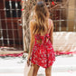 Sleeveless waist print jumpsuit