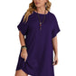 Women's Fashion Solid Color Spoon Collar Batwing Sleeve Dress