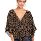 Spring And Summer New V-neck Short-sleeved Printed Loose Top Women's