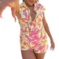 European And American Fashion Shirt Jumpsuit