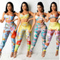 Fashion Printed Trousers Casual Two-piece Suit