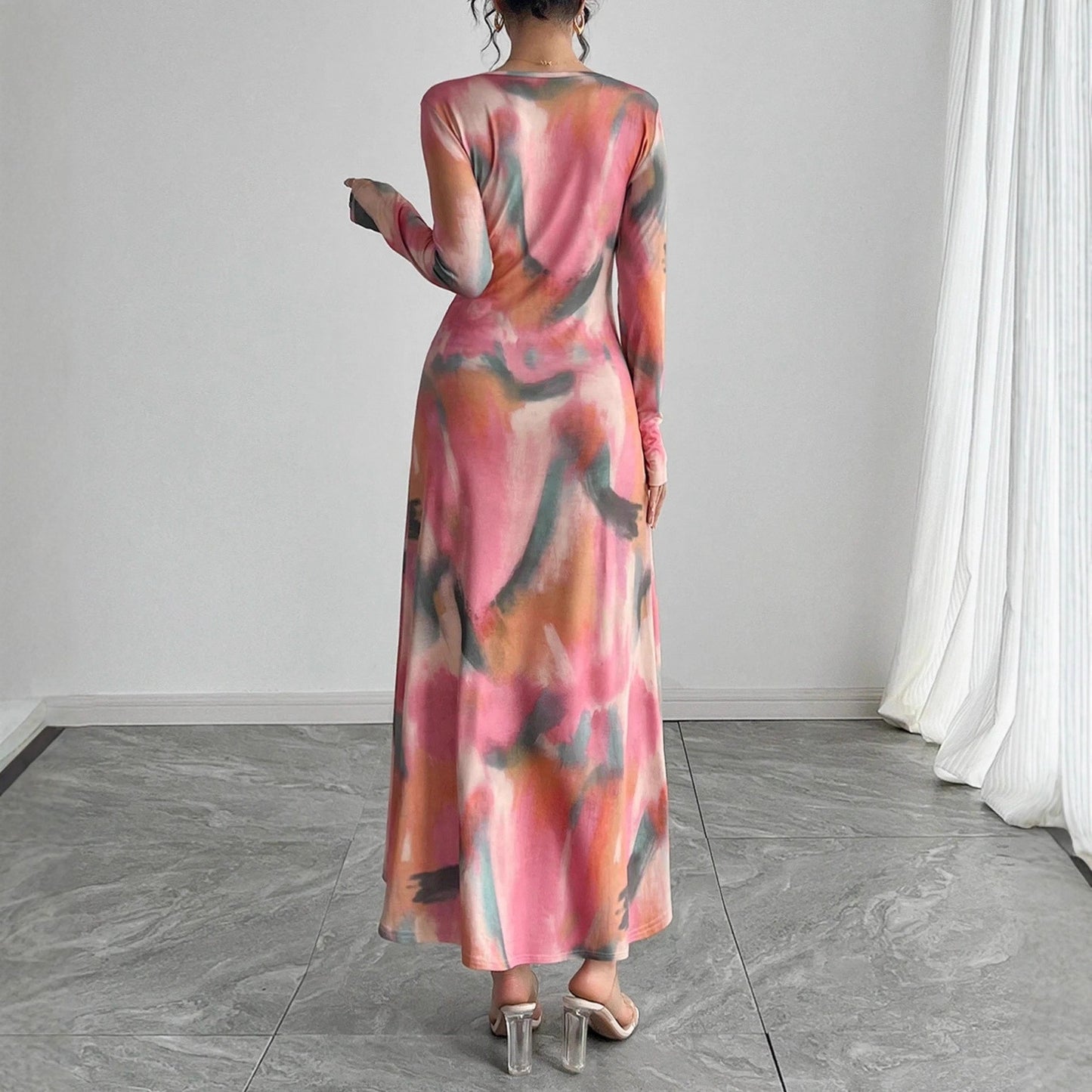Elegant And Sexy Long-sleeve Dress