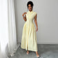 Elegant Waist-Cinched A-Line Long Dress
