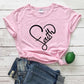 Love print t-shirt round neck short sleeve casual top