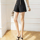 Short de costume taille haute à boutonnage ample en A