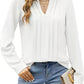 Temperament Commute Long Sleeve Solid Color Sweet Top Women's V-neck Design