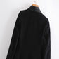 European and American Style Silk Satin Texture Lapel Velvet Coat