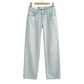 American Low Waist Straight Loose Denim Mop Trousers