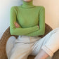 Pull chaud à manches longues et col haut pour femme