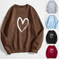 Pull tendance imprimé cœur pour femme