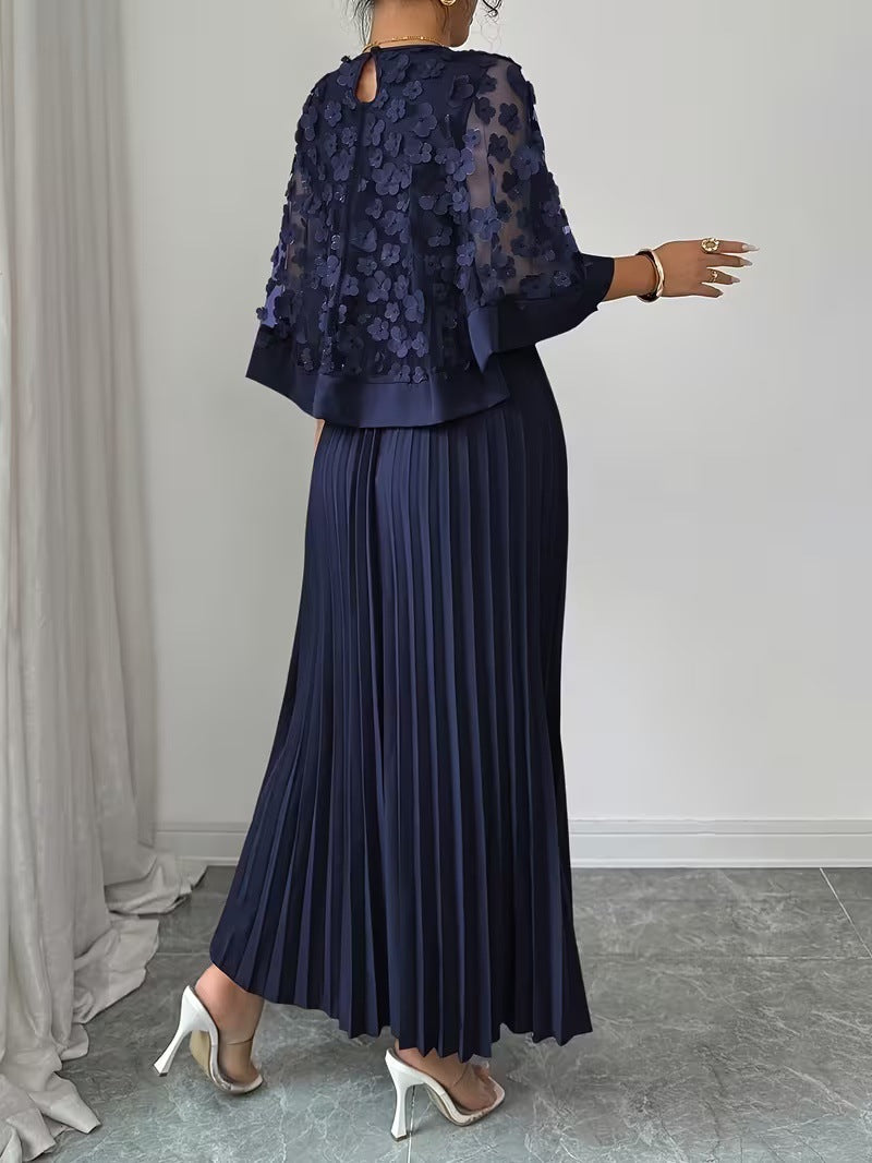 Womens New Elegant & Sophisticated 3D Floral Mesh Patchwork Dress