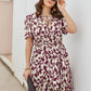 Casual Fashion Short Sleeve V-neck Printed Dress