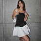 Women's Fashion Color Contrast Backless Slim Fit Tube Top Pleated Dress