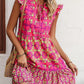 Robe imprimée sans manches, mode estivale, col en V, lacets, droite, vêtements pour femmes