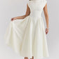 Backless Crew-neck Sleeveless Tank Dress Womens Midi Dress