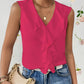 Pure Color Ruffles Sleeveless Chiffon Shirt