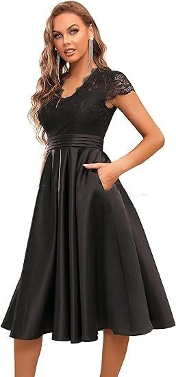 Robe amincissante coupe slim en V profond pour femme