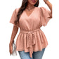 Thin Loose-fitting Plus Size V-neck Top