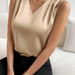 Haut sans manches en satin pour femme