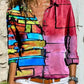 Women's Printed Geometric Shirt Without Chest Pocket
