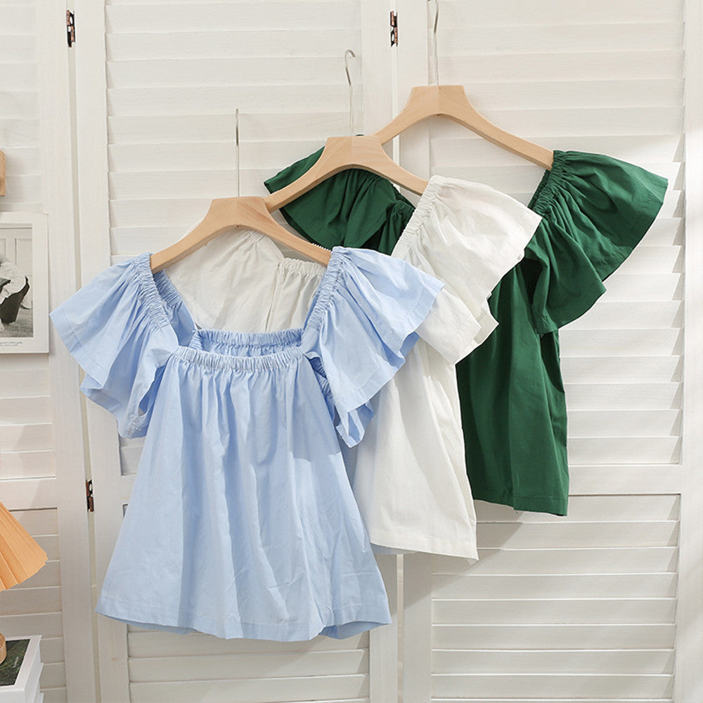 Women's Small Short One-shoulder Loose Collarbone Loose Top