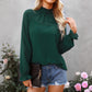 Women's Spring New Chiffon Top Solid Color Loose Pullover Long Sleeve T-shirt