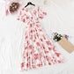 Chiffon Dress Female French Platycodon Floral Long Skirt Waist Was Thinner