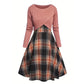New Womens Two-piece Set Knitted Long-sleeve Top And Dress
