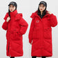Manteau en coton avec chapeau amovible et doudoune rembourrée au-dessus du genou