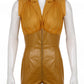 PU Leather Stitching Plastic Waist Lapel Shirt Jumpsuit Women's Shorts
