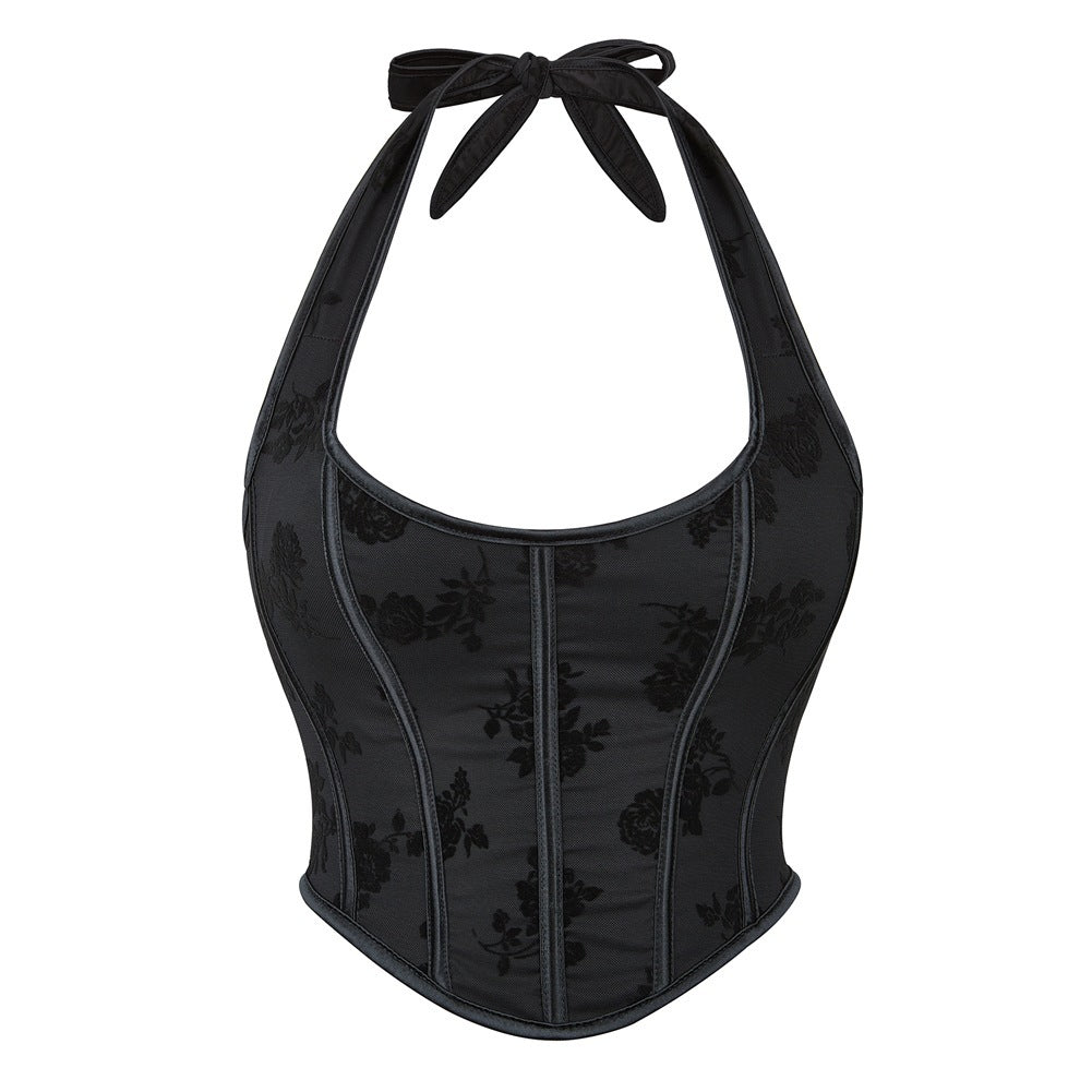 Women's Breathable Mesh Halter Body Shaping Top