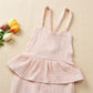 Combinaison à lacets en coton de couleur unie pour filles