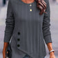 Top Jacquard Long-sleeved T-shirt Retro Slim Fit