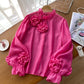 European And American Simple Lantern Sleeve Shirt Women