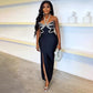 Chain Diamond Skinny Slimming Long Dress Hip-wrapped Evening Dress