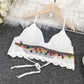 Lace-up Chest Pad Top Seaside Vacation Beach Bikini Halter Neck Halter